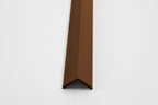Brown aluminum corner trim for wall panels with clean angled edge finish