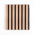Premium wood slat acoustic panel with natural oak finish and black felt backing