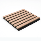 Premium wood slat acoustic panel with natural oak finish and sound-absorbing felt backing