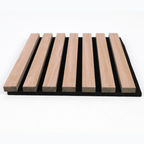 Premium wood slat acoustic panel with natural oak slats and black felt backing