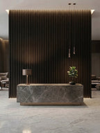 Walnut Ink Metallic WPC Fluted 3D Wall Panels |  42.9 sq. ft./Box