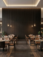 Walnut Ink Metallic WPC Fluted 3D Wall Panels |  42.9 sq. ft./Box
