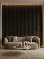 Walnut Ink Metallic WPC Fluted 3D Wall Panels |  42.9 sq. ft./Box