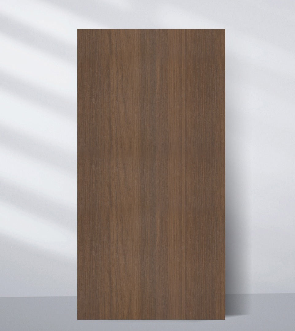 4x9 ft walnut wood veneer panel with a warm brown finish and fine vertical grain Main image