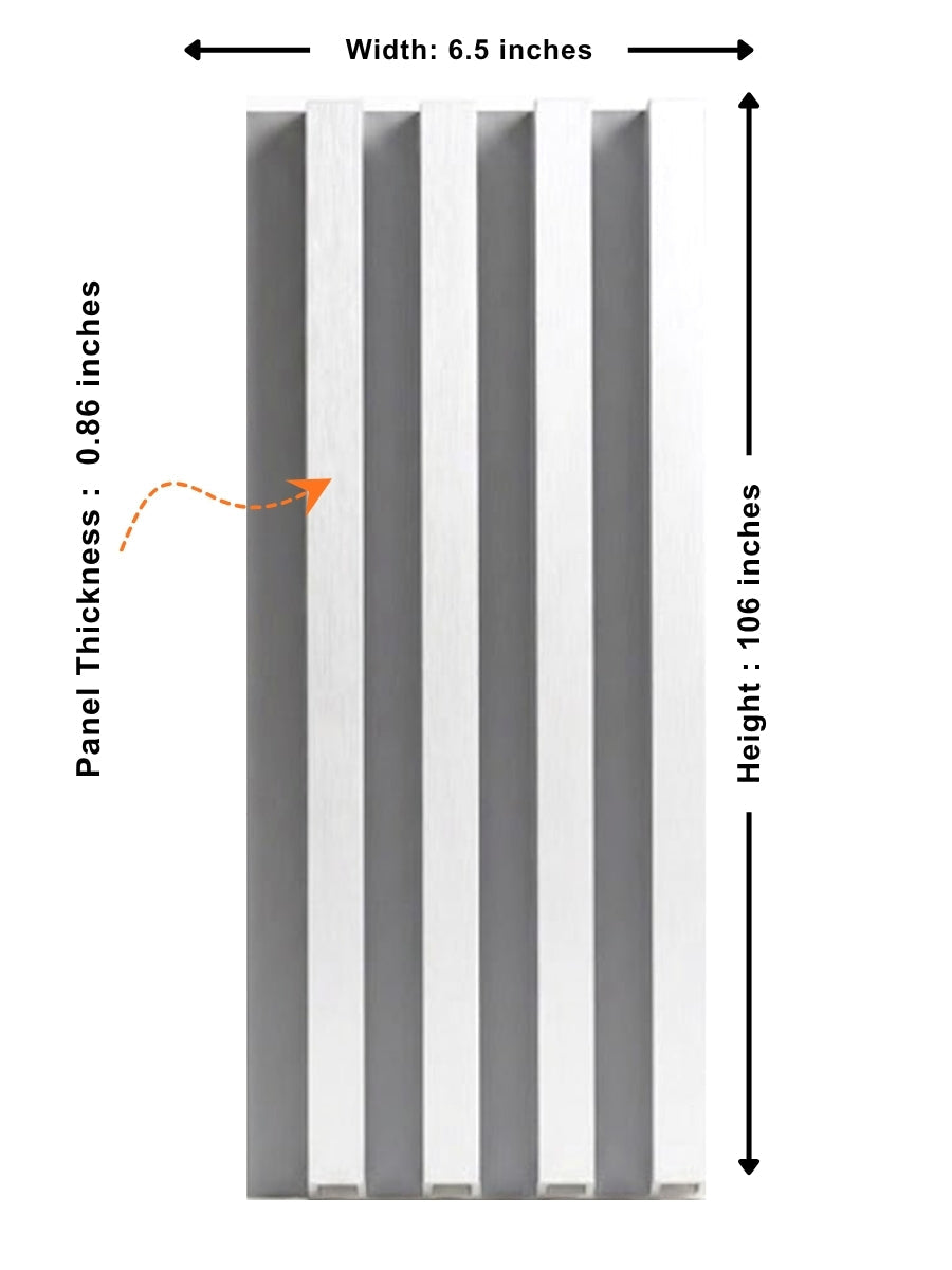 White Brushed WPC Fluted 3D Wall Panels |  42.9 sq. ft./Box Secondary image