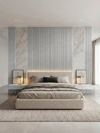 Modern White Fluted Wall Panels for Luxury Living Room Walls