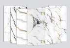White deep gray marble PVC wall panels with gold veining set, waterproof 4x8 ft panels