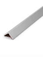 Light silver-gray brushed-look corner trim for wall panels