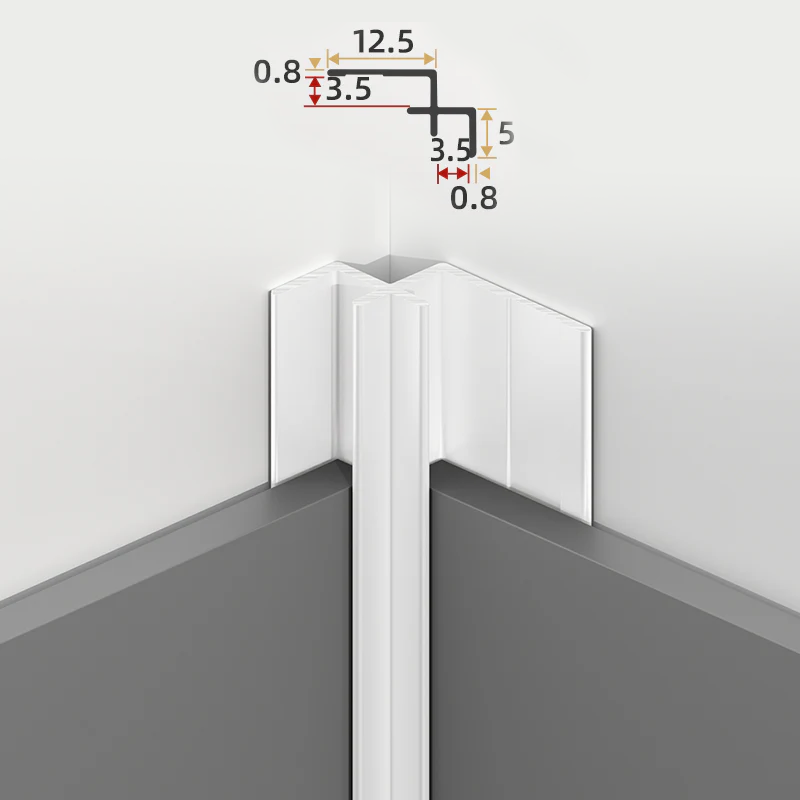 3mm Aluminum Inside Corner Trim for PVC Wall Panels Secondary image