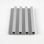White linen Interior wall design using WPC fluted panel sample
