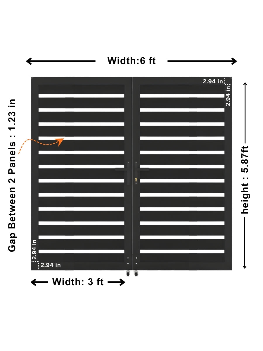 Aluminum Premium Fence Gate 6x6 – Modern, Heavy Duty, Semi Privacy Secondary image