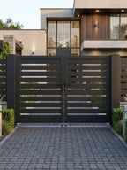 Aluminum Premium Fence Gate 8x6 – Modern, Heavy Duty, Semi Privacy