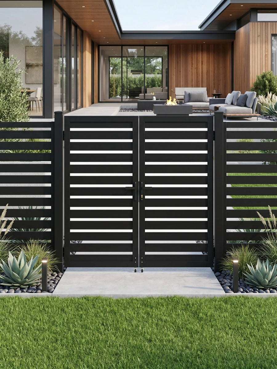 Aluminum Premium Fence Gate 6x6 – Modern, Heavy Duty, Semi Privacy