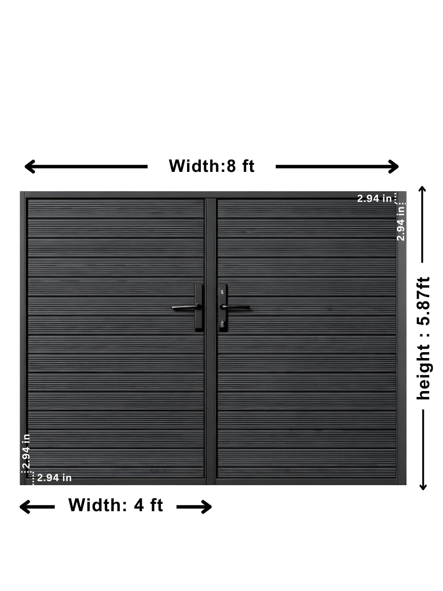 Aluminum Premium Fence Gate 8x6 – Modern, Heavy Duty, Full Privacy Secondary image