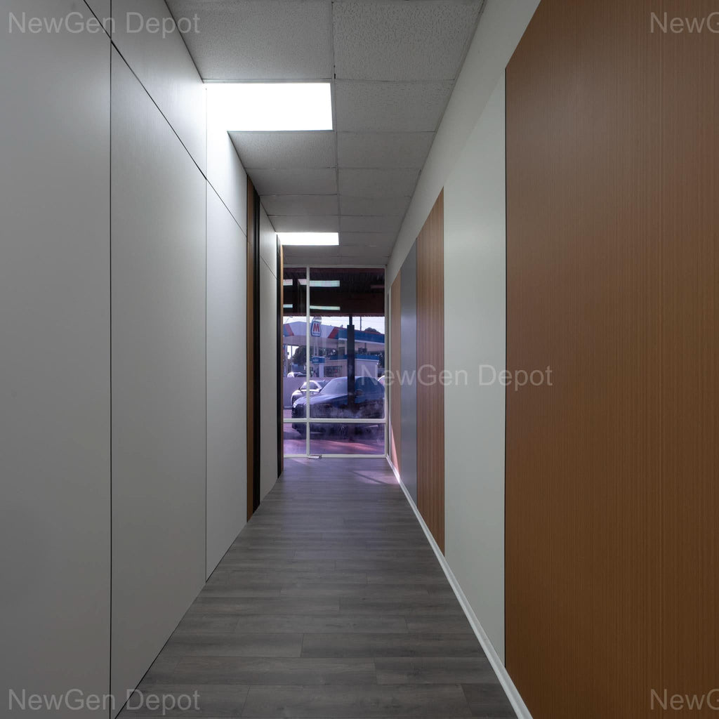 Elmwood Bamboo Charcoal Wood Veneer Panel – 8x4 ft, 8 mm, Fireproof & Waterproof, Ideal for Living Rooms & Offices