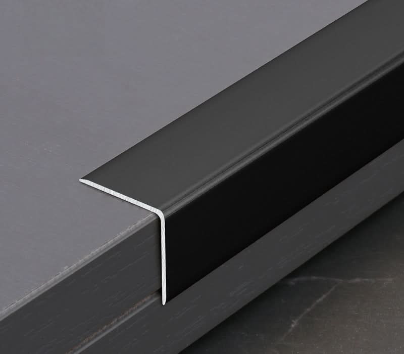 Black aluminum L trim for wall panels and PVC marble sheet edge finishing