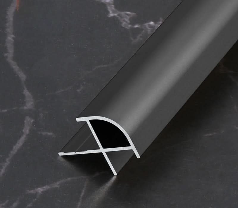 Black aluminum wall panel outside corner trim for durable and modern edge protection