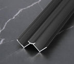 Black aluminum wall panel trim H-joint profile, durable metal connector for joining decorative wall panels with a clean modern finish