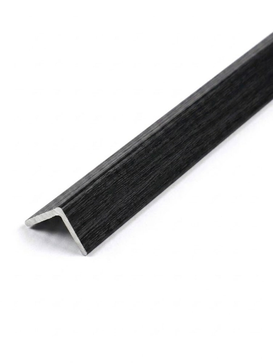 Black finely textured corner trim for acoustic and fluted wall panels