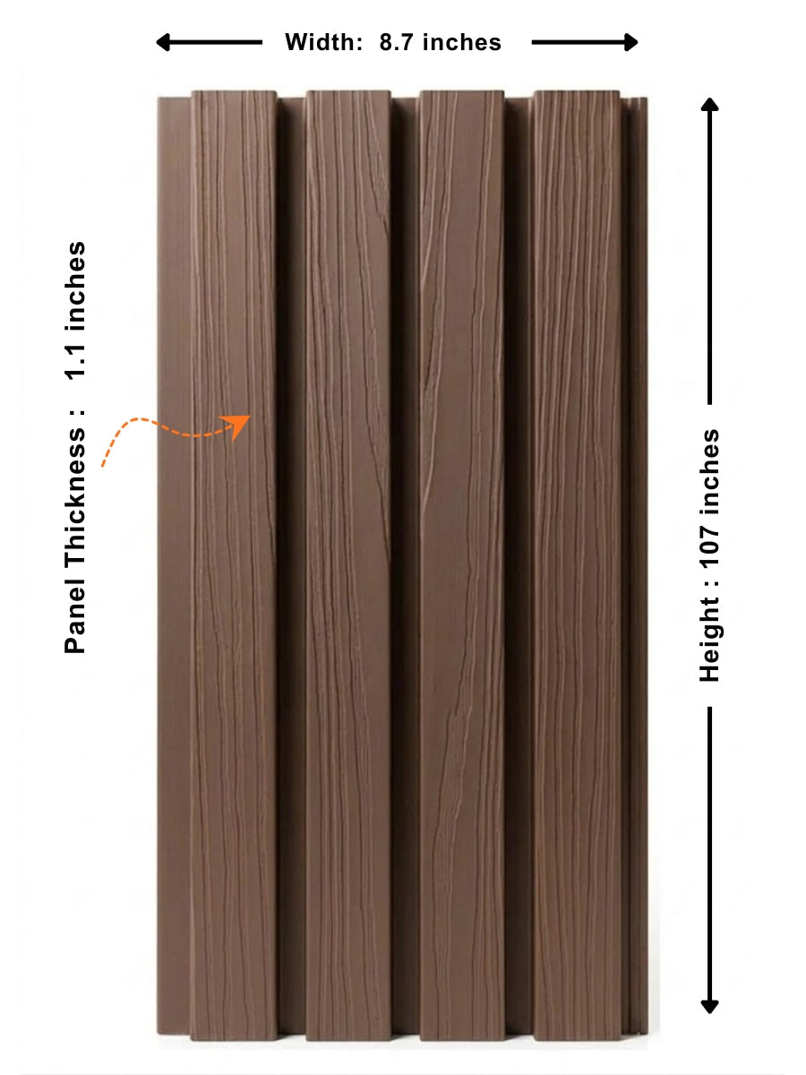Dark Brown Composite Wide Exterior Cladding | 5 PC/Box (32.7 sq ft) Secondary image