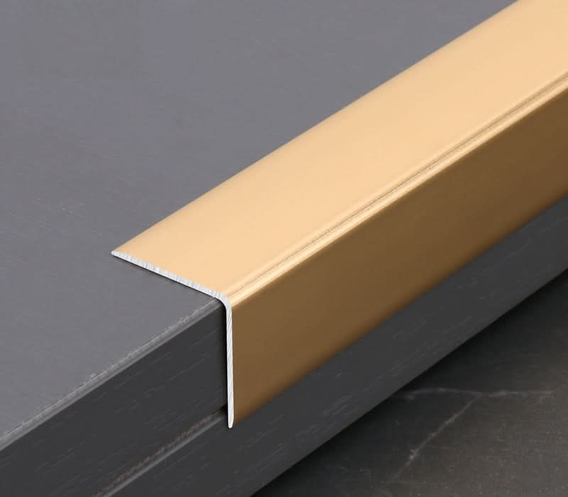 Gold aluminum L trim for wall panels and PVC marble sheet edge finishing