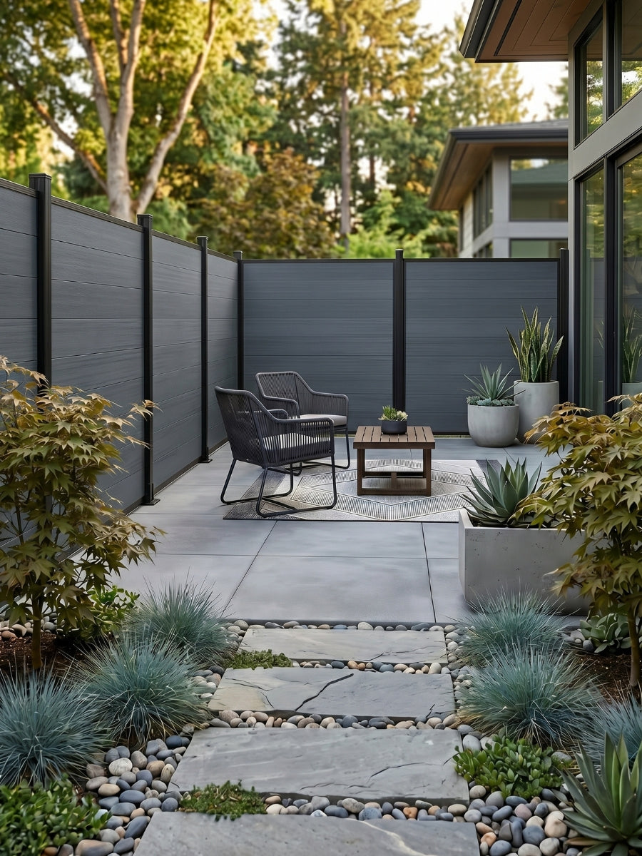 Premium light gray composite fence panel durable outdoor fencing