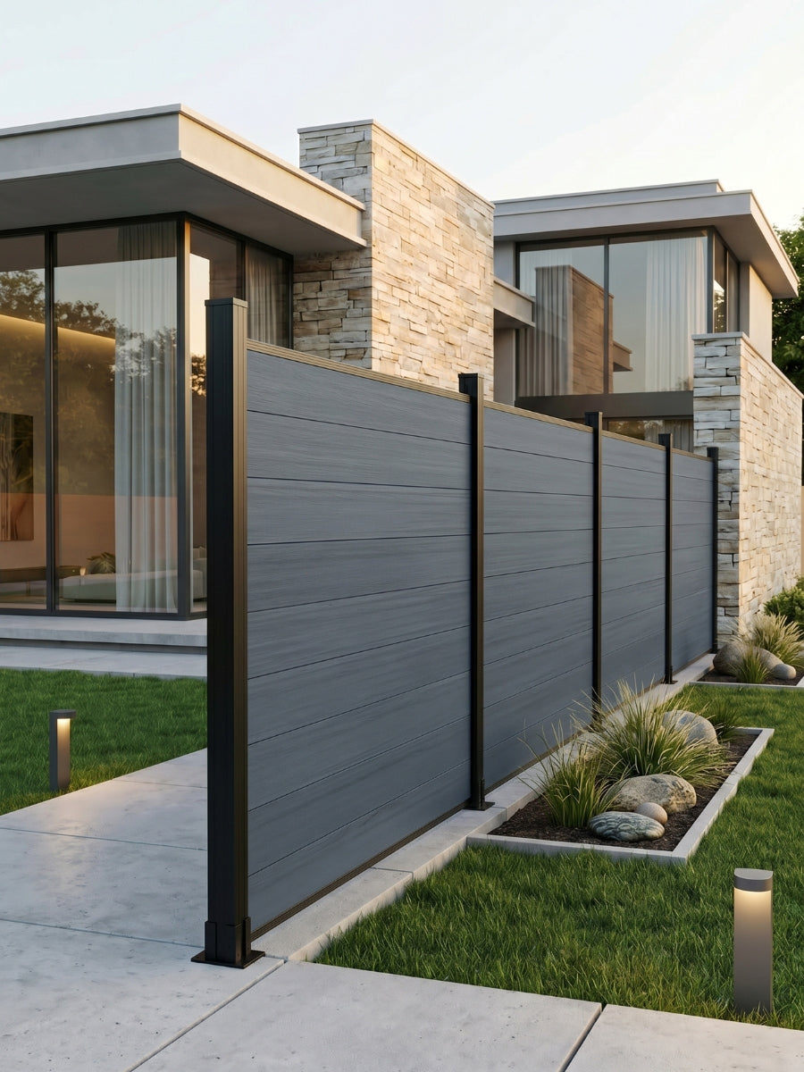 Composite  Fence Co-extrusion Discounted Price - Light Gray Secondary image