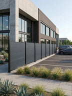 Modern light gray composite privacy fence weather-resistant panel