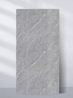 Full 4 x 8 ft ash gray marble PVC wall panel with fine white veining