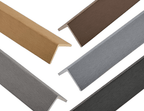 Aluminum wall panel L trims in wood-tone, bronze, gray, and black finishes for edge and corner finishing