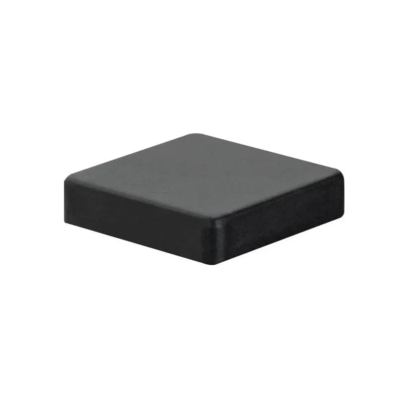 Black aluminum fence post cap for square fence posts