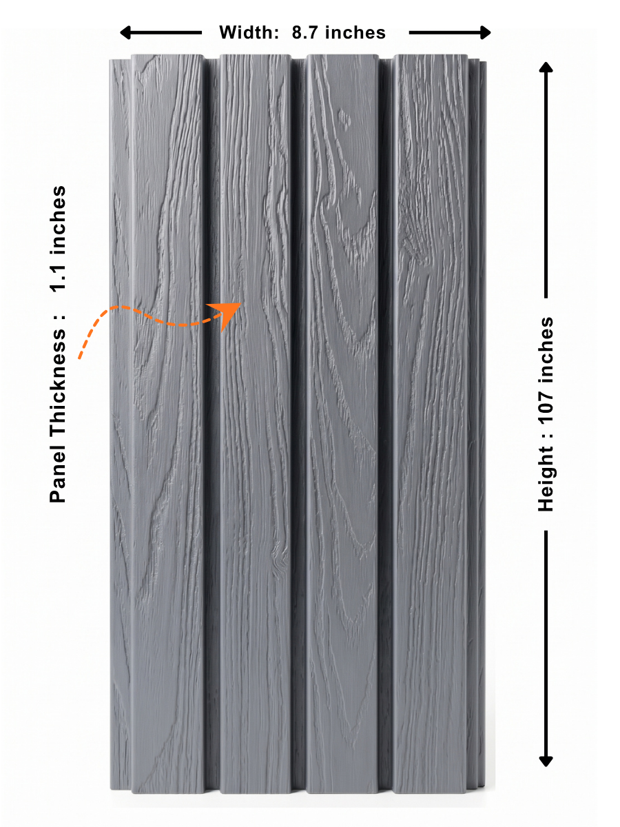 Light Gray Composite Wide Exterior Cladding | 5 PC/Box (34.4 sq ft) Secondary image