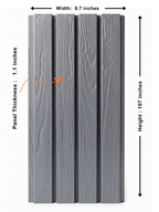 Light gray composite wide exterior cladding panels for modern homes