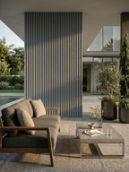 Exterior light gray composite wall boards for contemporary homes