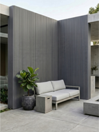 Weather resistant light gray exterior composite siding boards