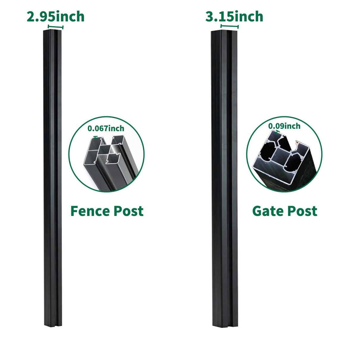 8ft Inground Gate Post for Composite & Aluminum Gates Secondary image