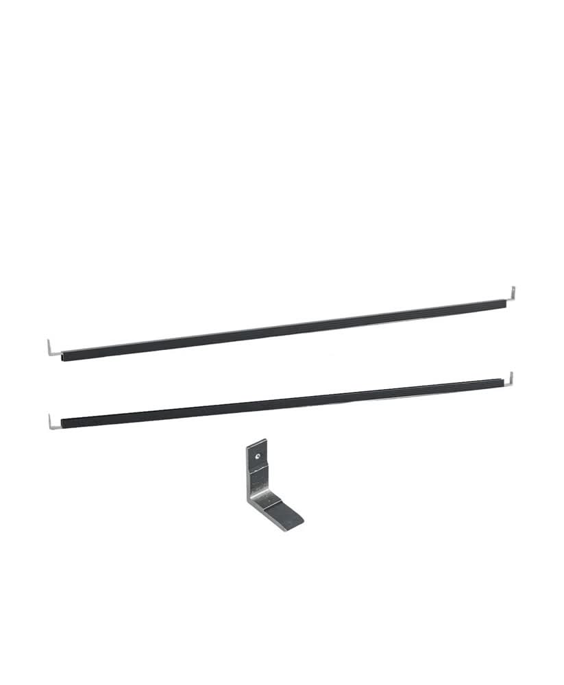 Black aluminum fence rail kit with metal mounting bracket for composite fencing