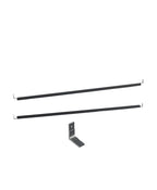 Black aluminum fence rail kit with metal mounting bracket for composite fencing