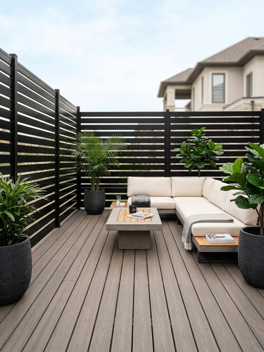 Weather-resistant aluminum semi privacy fence panel outdoor use