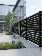 Premium black aluminum semi privacy fence for backyard