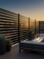 Modern semi privacy aluminum fence with horizontal slats