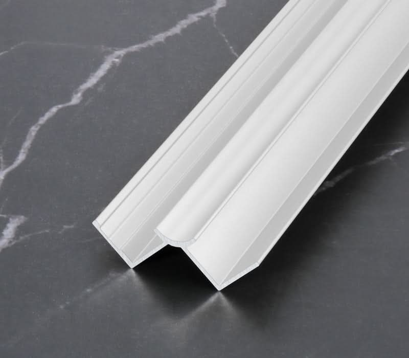 White aluminum wall panel trim end caps for clean and modern edge finishing