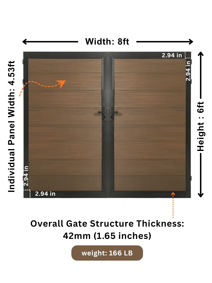 WPC Fence Gate Double (8ft x 6ft) Secondary image