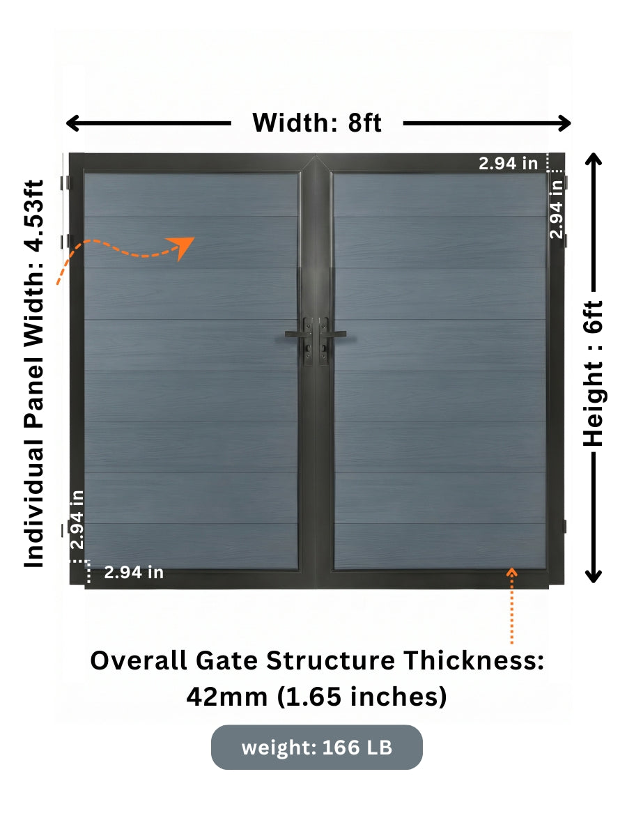 WPC Fence Gate Double (8ft x 6ft)
