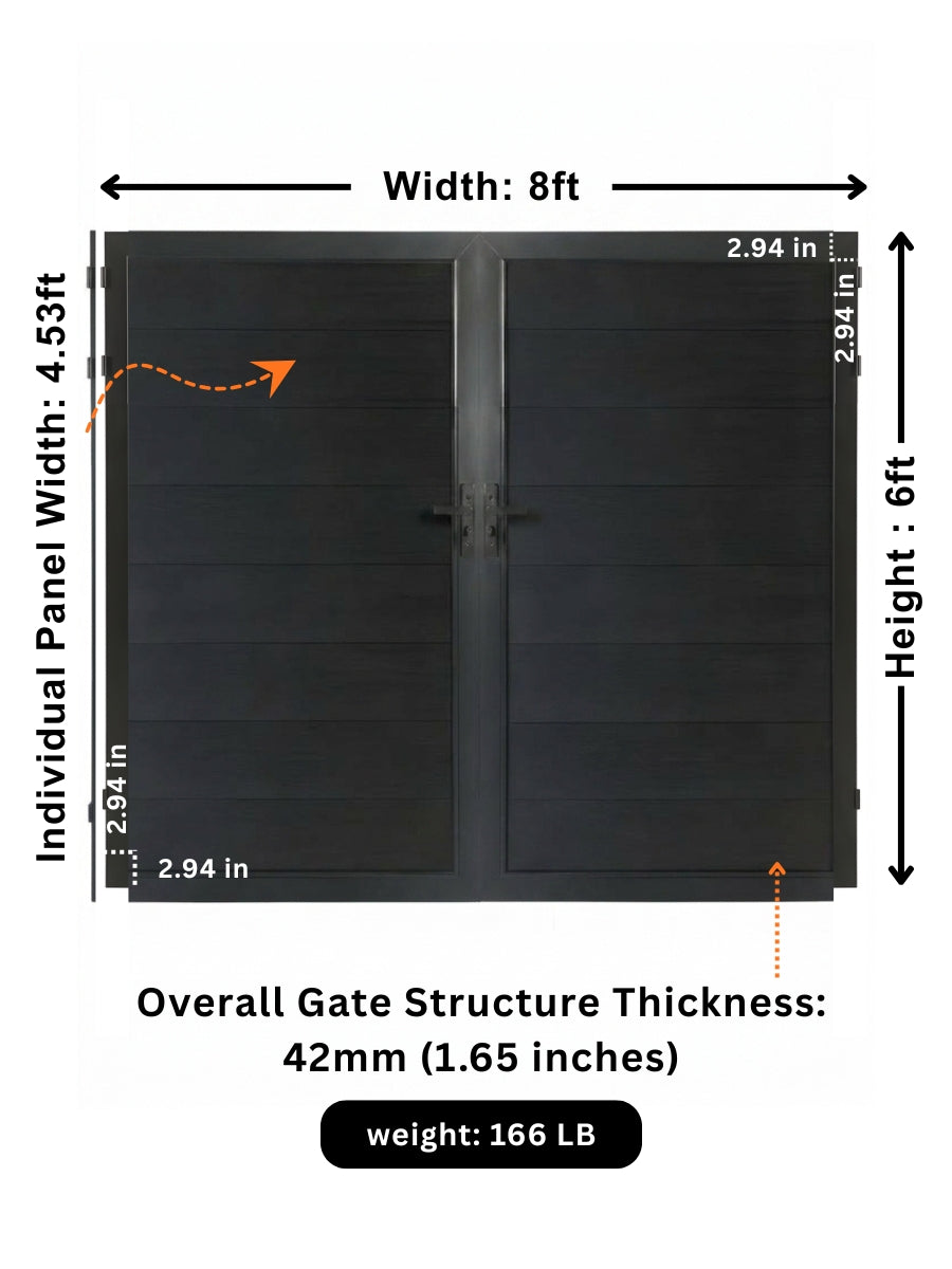 WPC Fence Gate Double (8ft x 6ft)