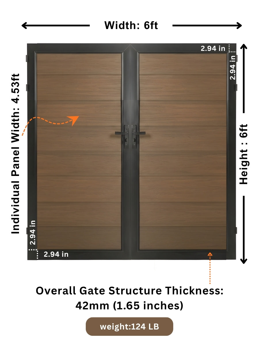 WPC Fence Gate Double (6ft x 6ft)