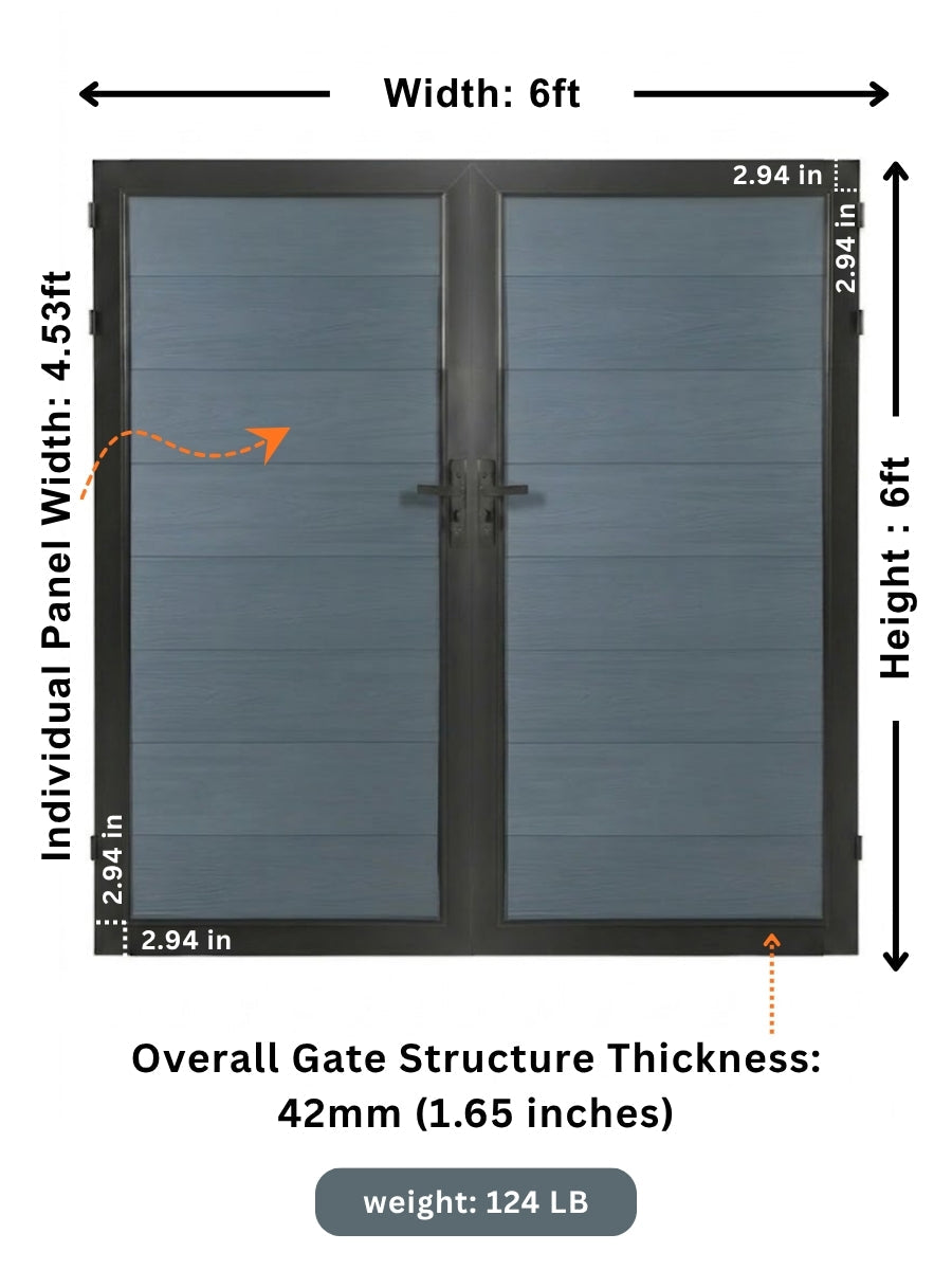 WPC Fence Gate Double (6ft x 6ft)