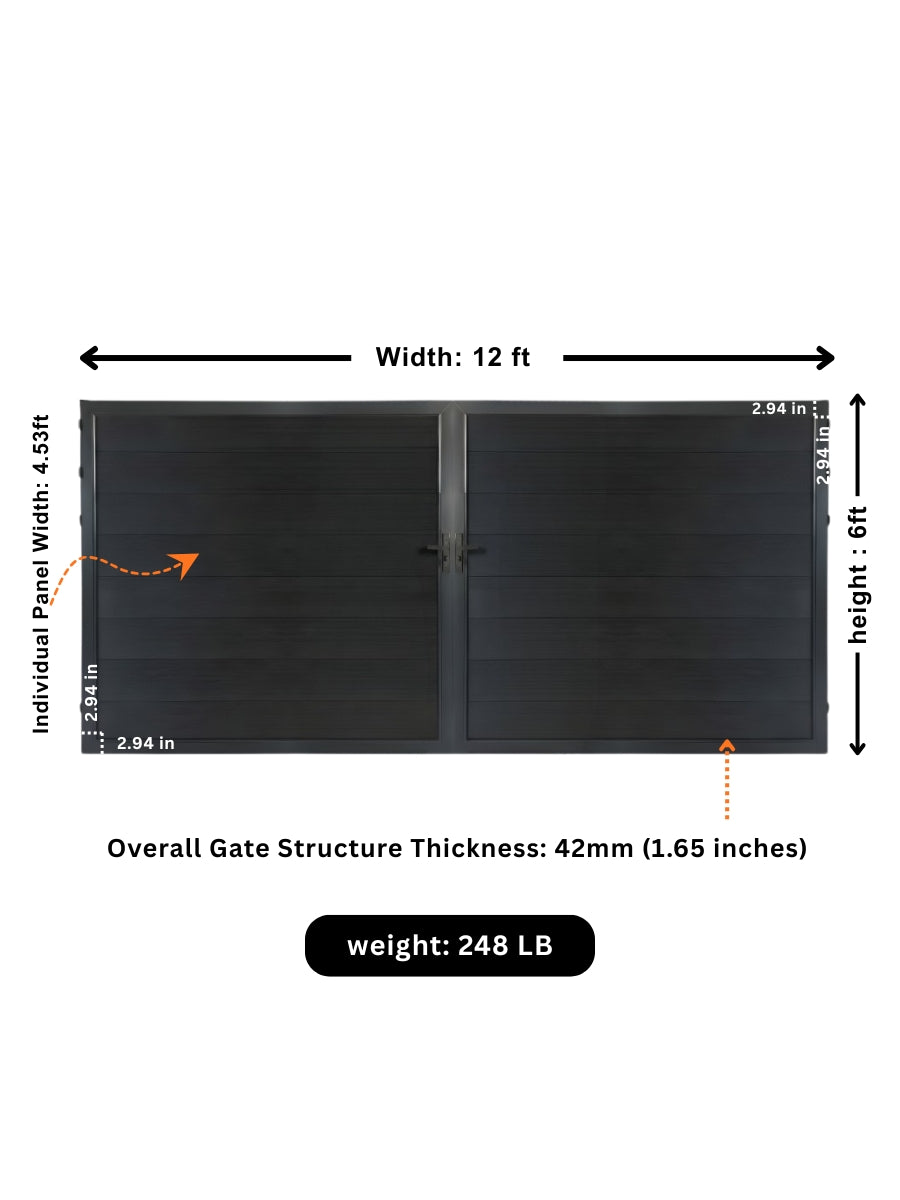 WPC Fence Gate Double (12ft x 6ft)