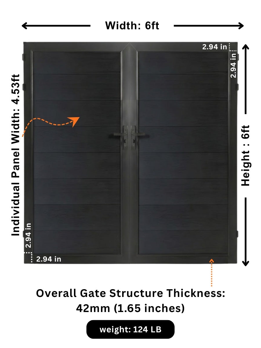 WPC Fence Gate Double (6ft x 6ft)
