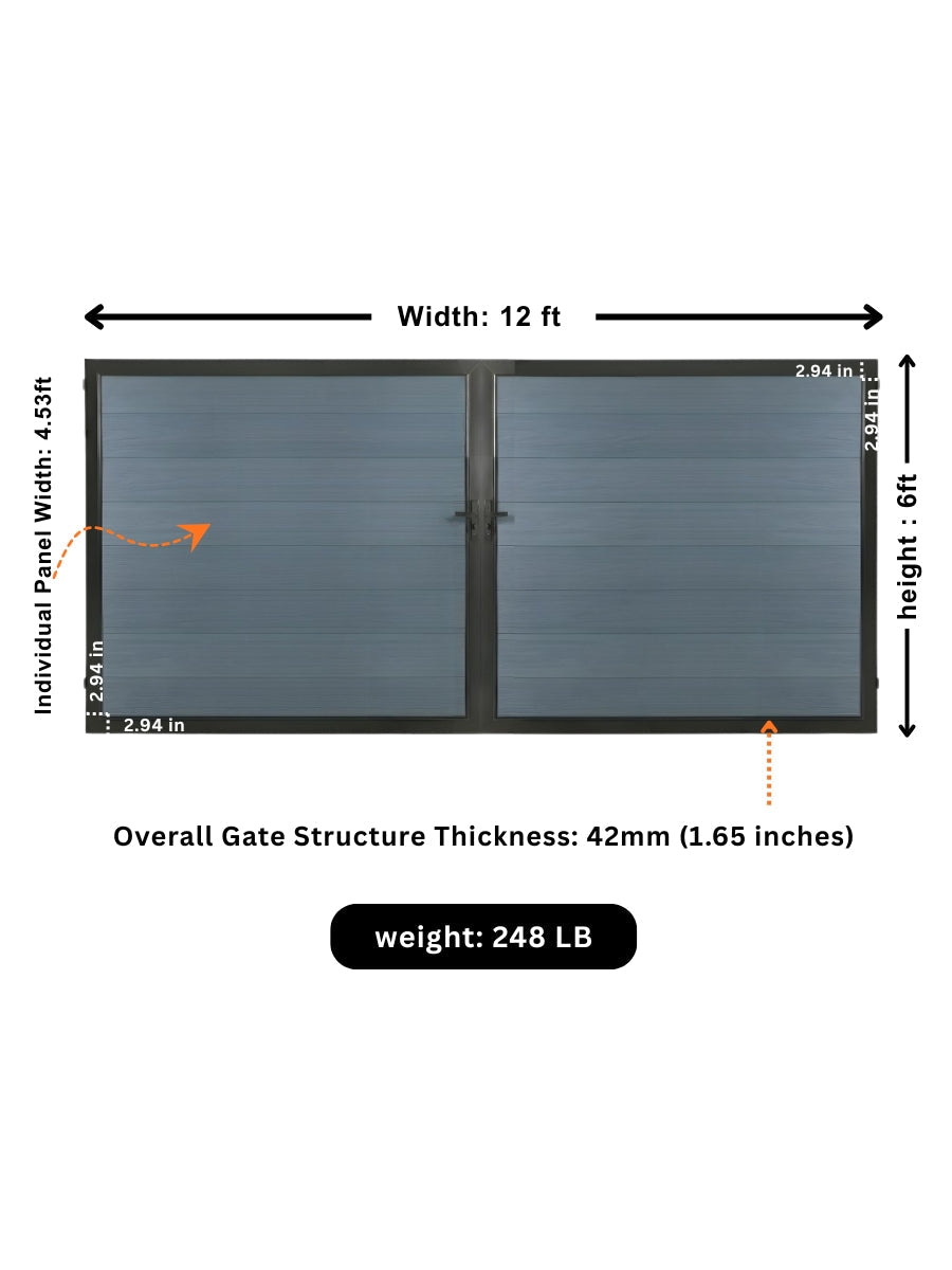 WPC Fence Gate Double (12ft x 6ft)